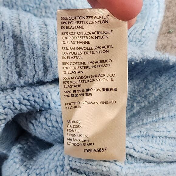 Free People Womens S Small Love Light Sweater Blue Oversized Knit Lightweight - Picture 11 of 13